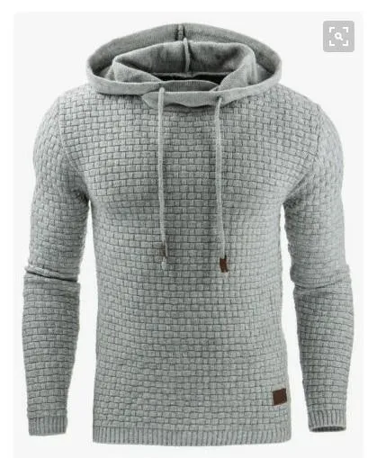 2019 New Casual Hoodie Men'S Hot Sale Plaid Jacquard Hoodies