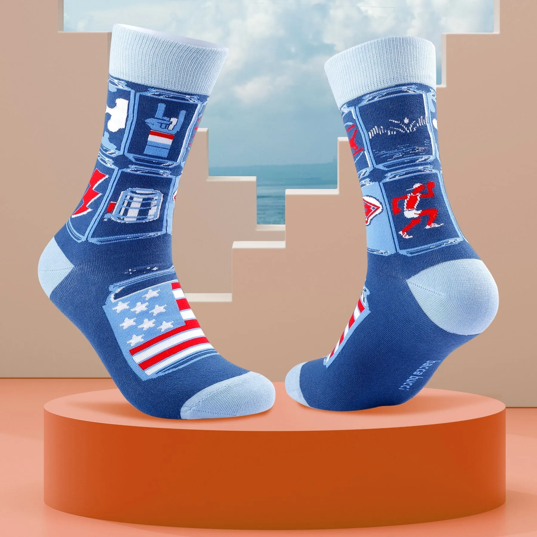 Bacca Bucci Combo of a 2 Pair Crew Length Socks