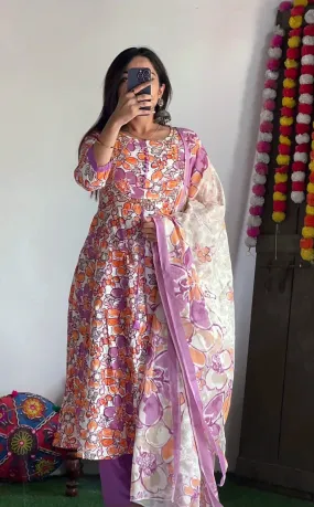Beautiful Designer Party Wear Summer Special Plus Size Cotton Salwar Suit
