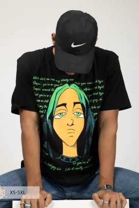 Billie Eilish Illustration Oversized T-shirt