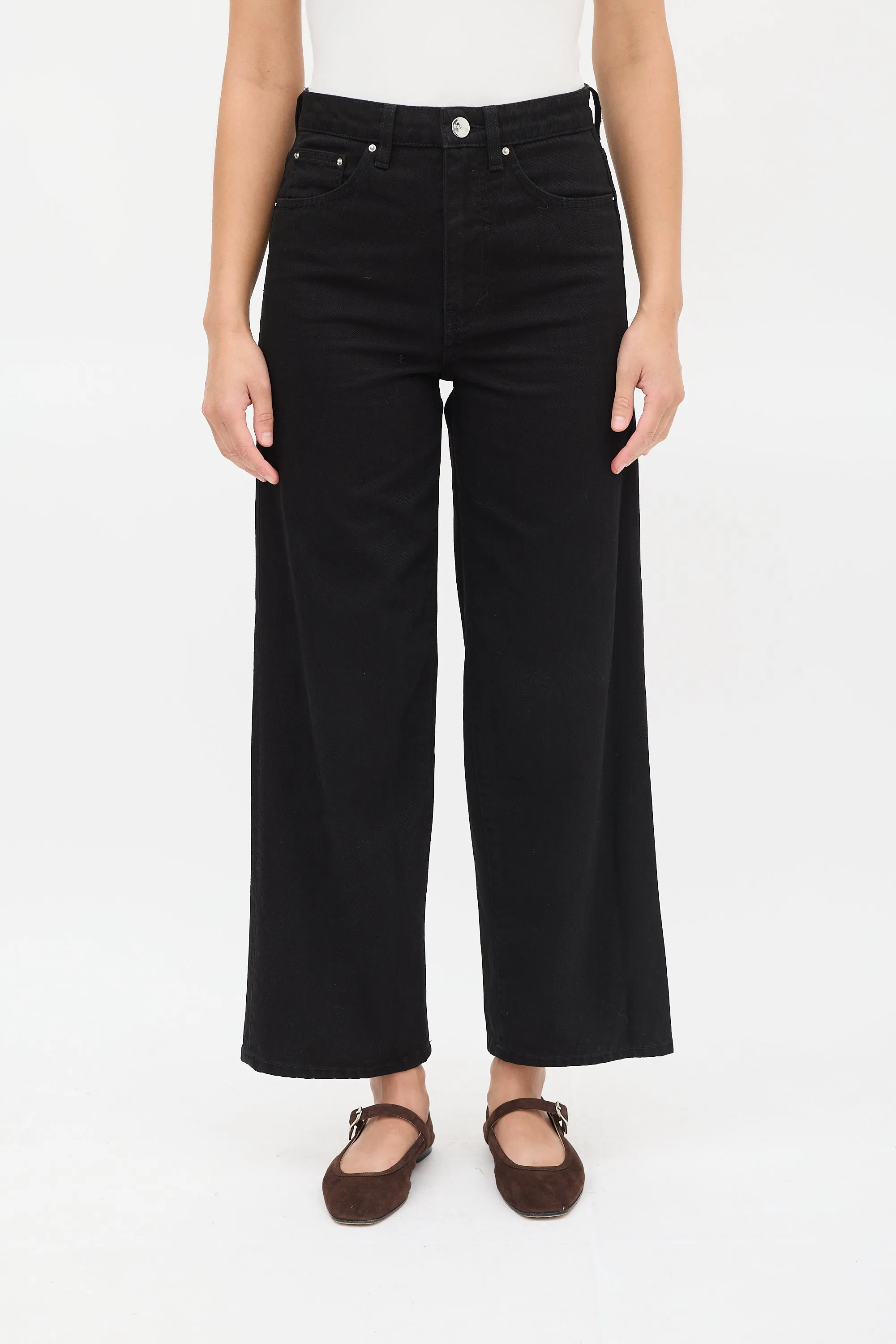Black Flair Wide Leg Jeans