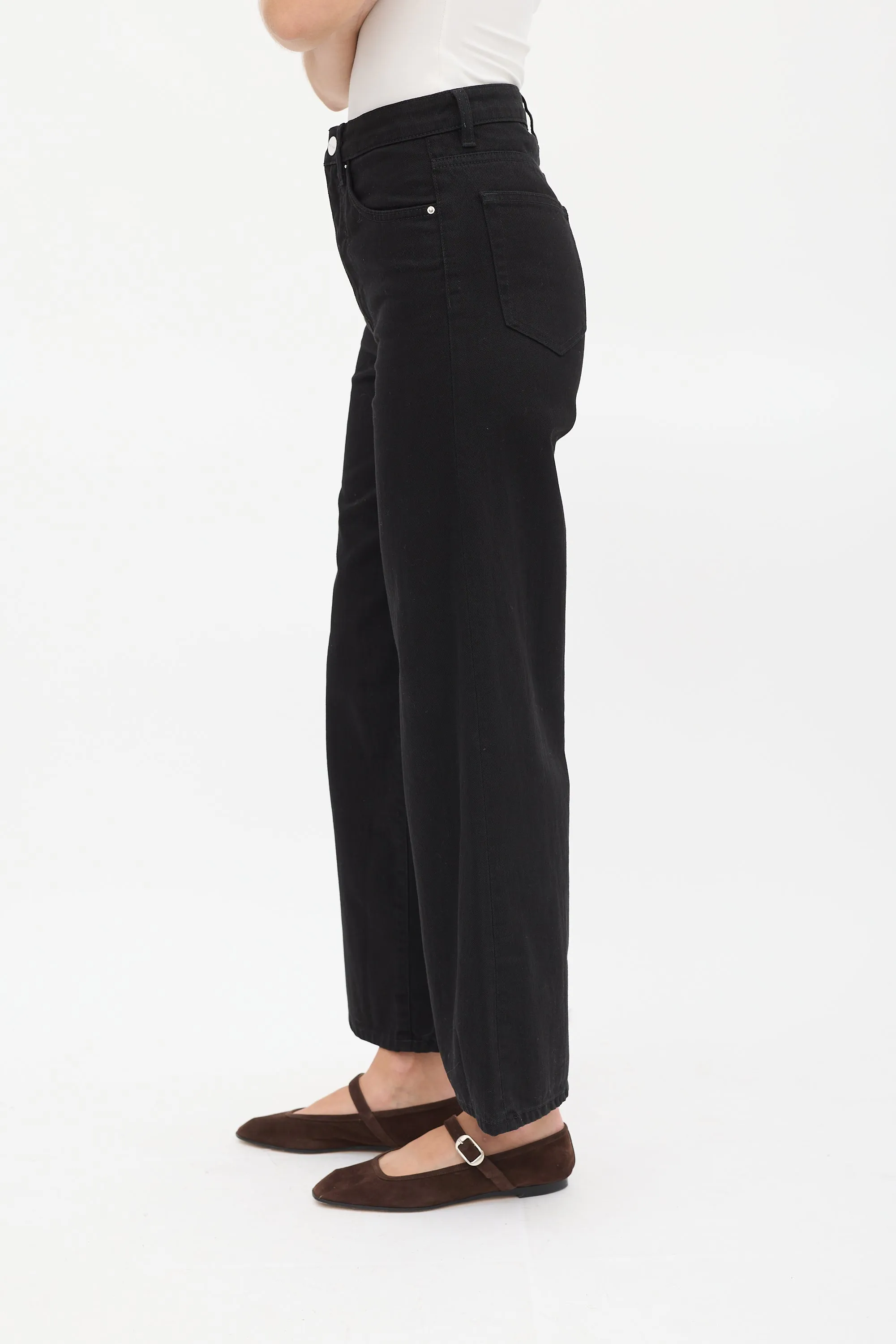 Black Flair Wide Leg Jeans