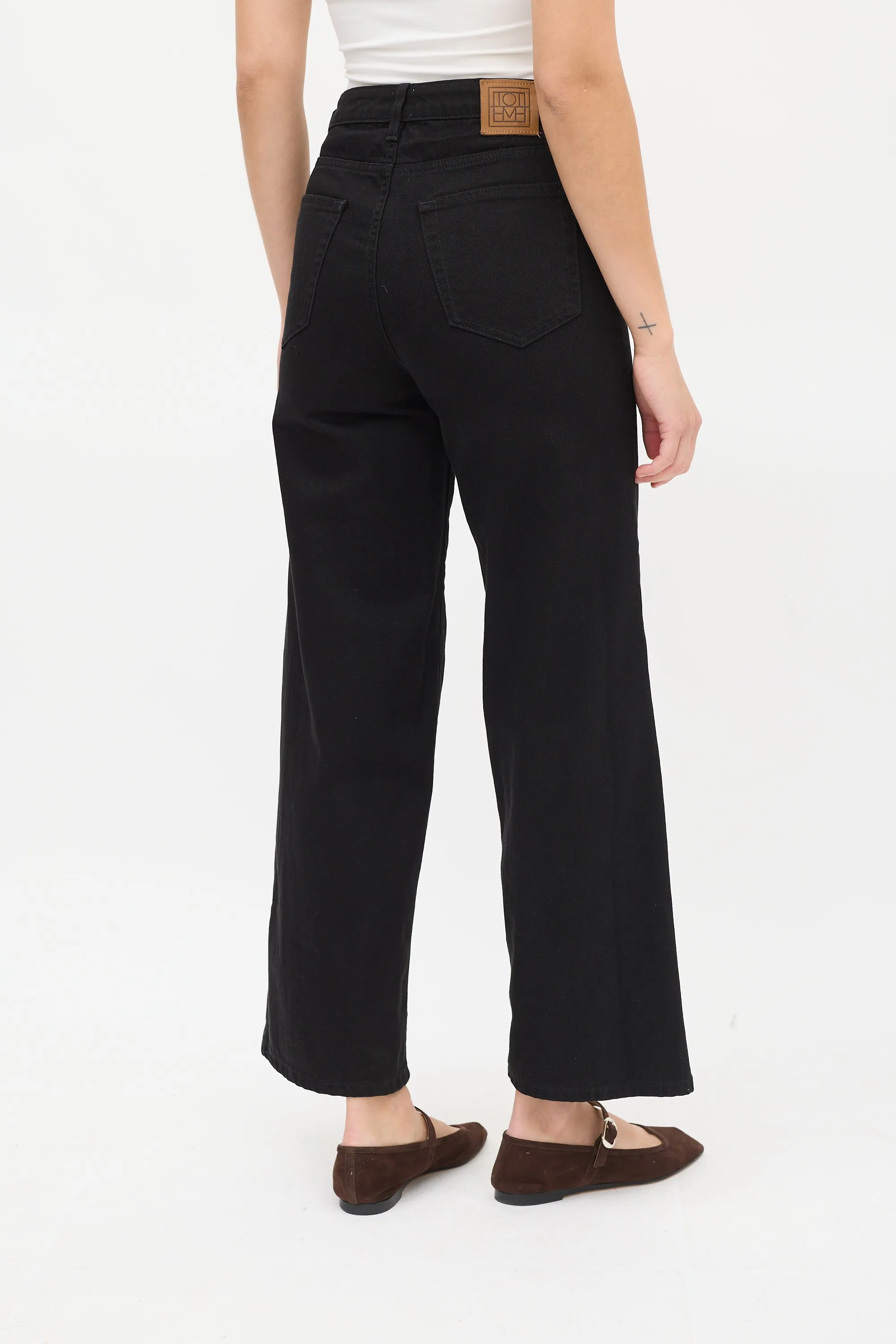 Black Flair Wide Leg Jeans
