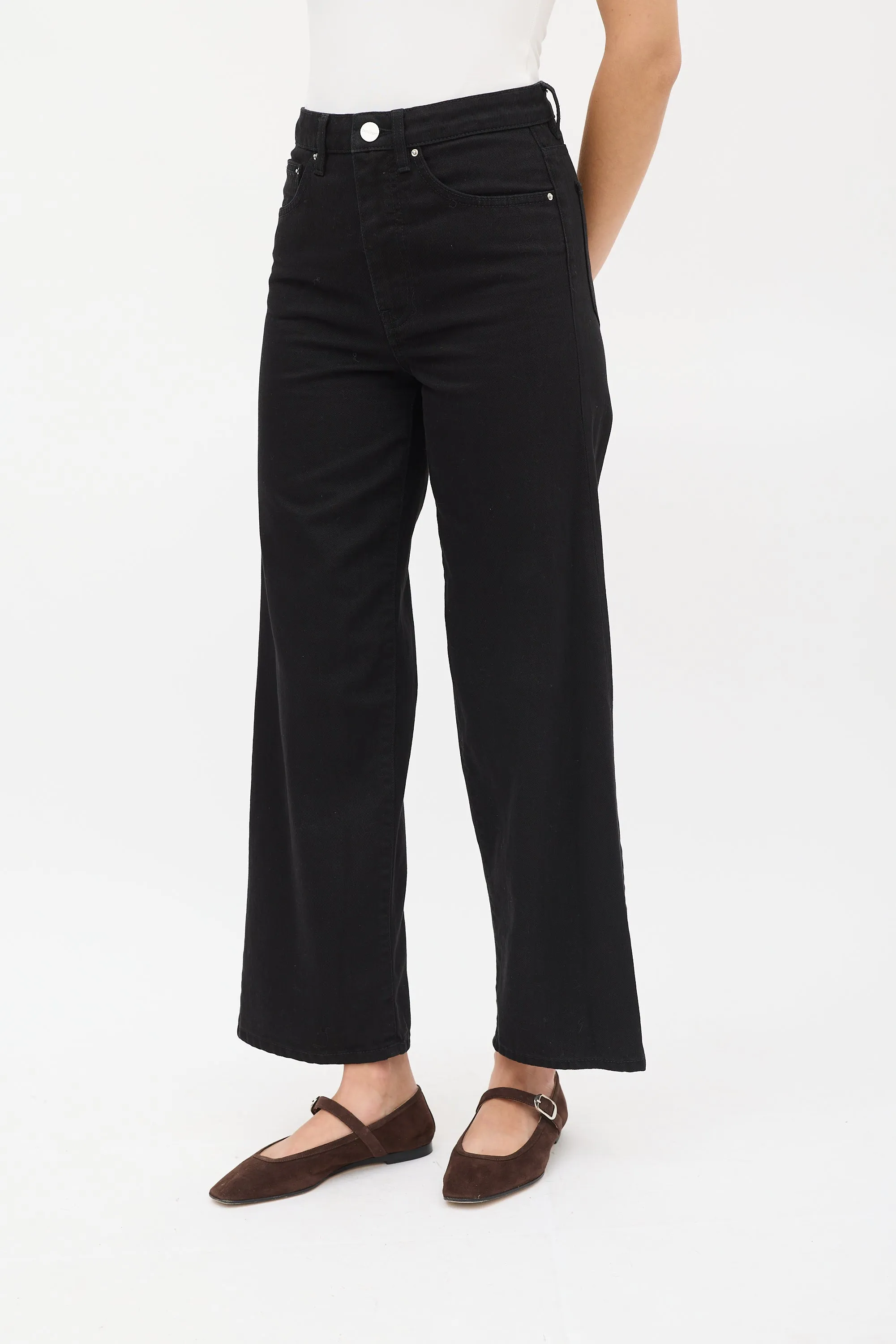 Black Flair Wide Leg Jeans