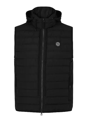 Black quilted shell gilet