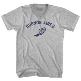 Buenos Aires Running Track Winged Foot Adult Cotton V-neck T-shirt