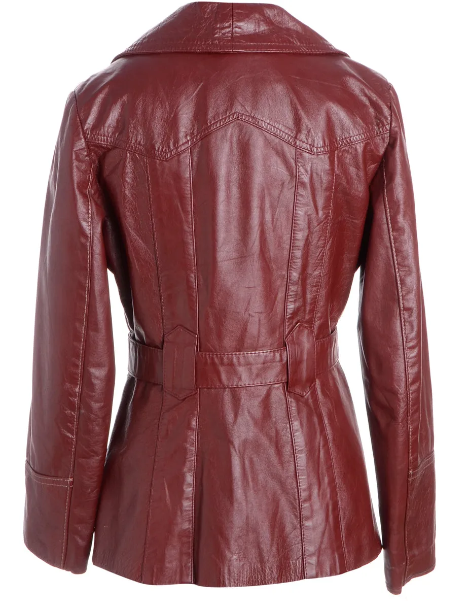 Button Front Leather Jacket