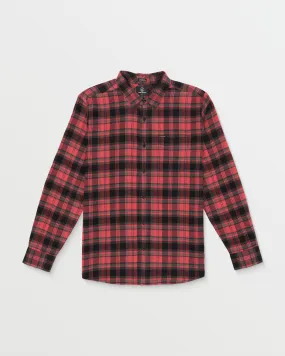 Caden Plaid Long Sleeve Shirt - Cranberry