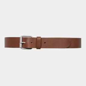 Carhartt Script Belt 100% Leather Cognac/ Silver