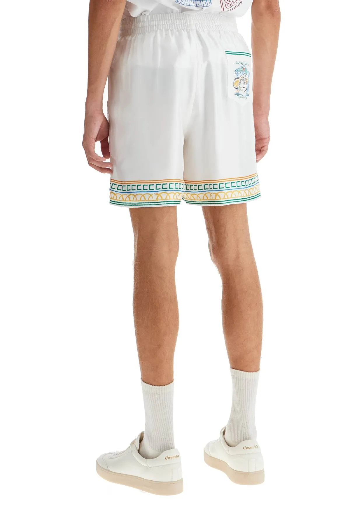 CASABLANCA silk bermuda shorts 'crayon temple