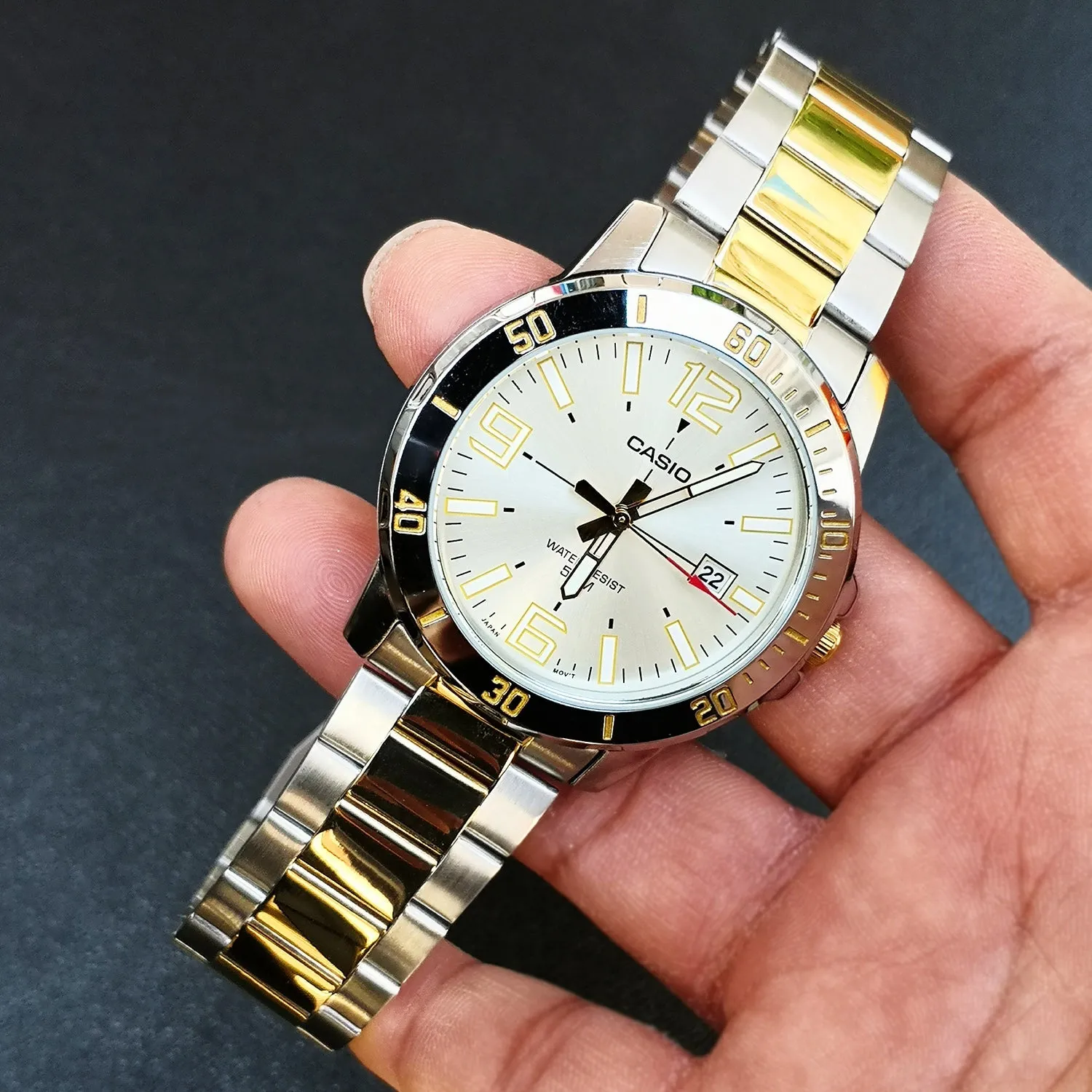 Casio - MTP-VD01SG-9BVDF - Stainless Steel Wrist Watch for Men