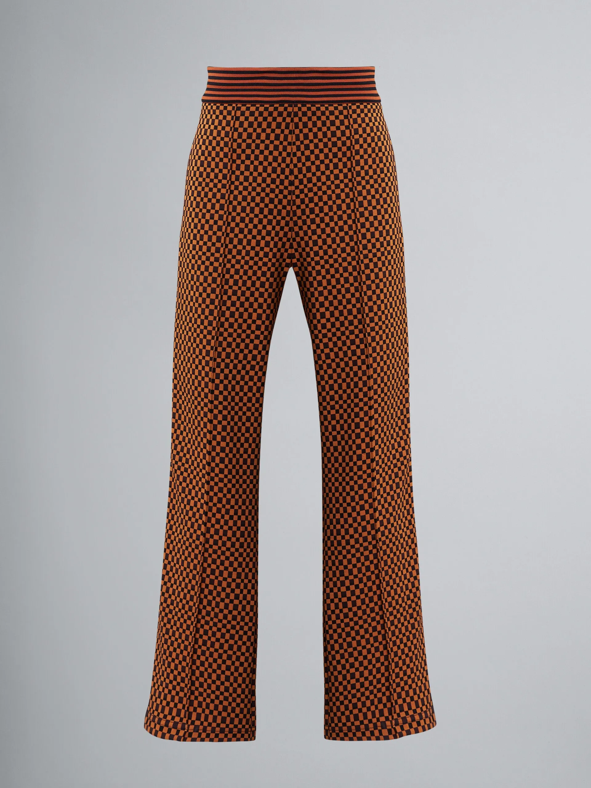 CHECK JACQUARD JERSEY TRACK TROUSERS