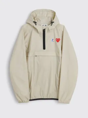 COMME DES GARÇONS PLAY X K-WAY LEON HALF ZIP JACKET BEIGE