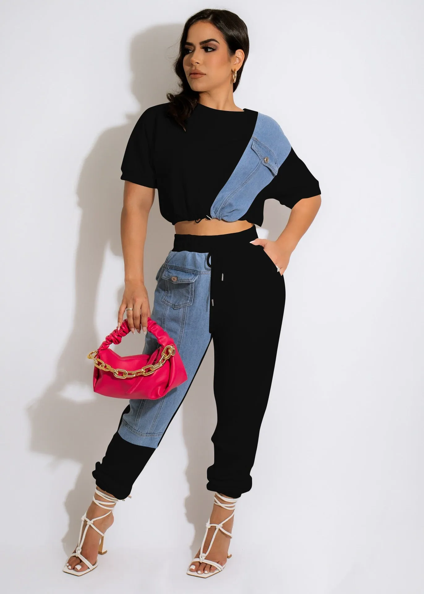 Denim casual sports suit AY2014