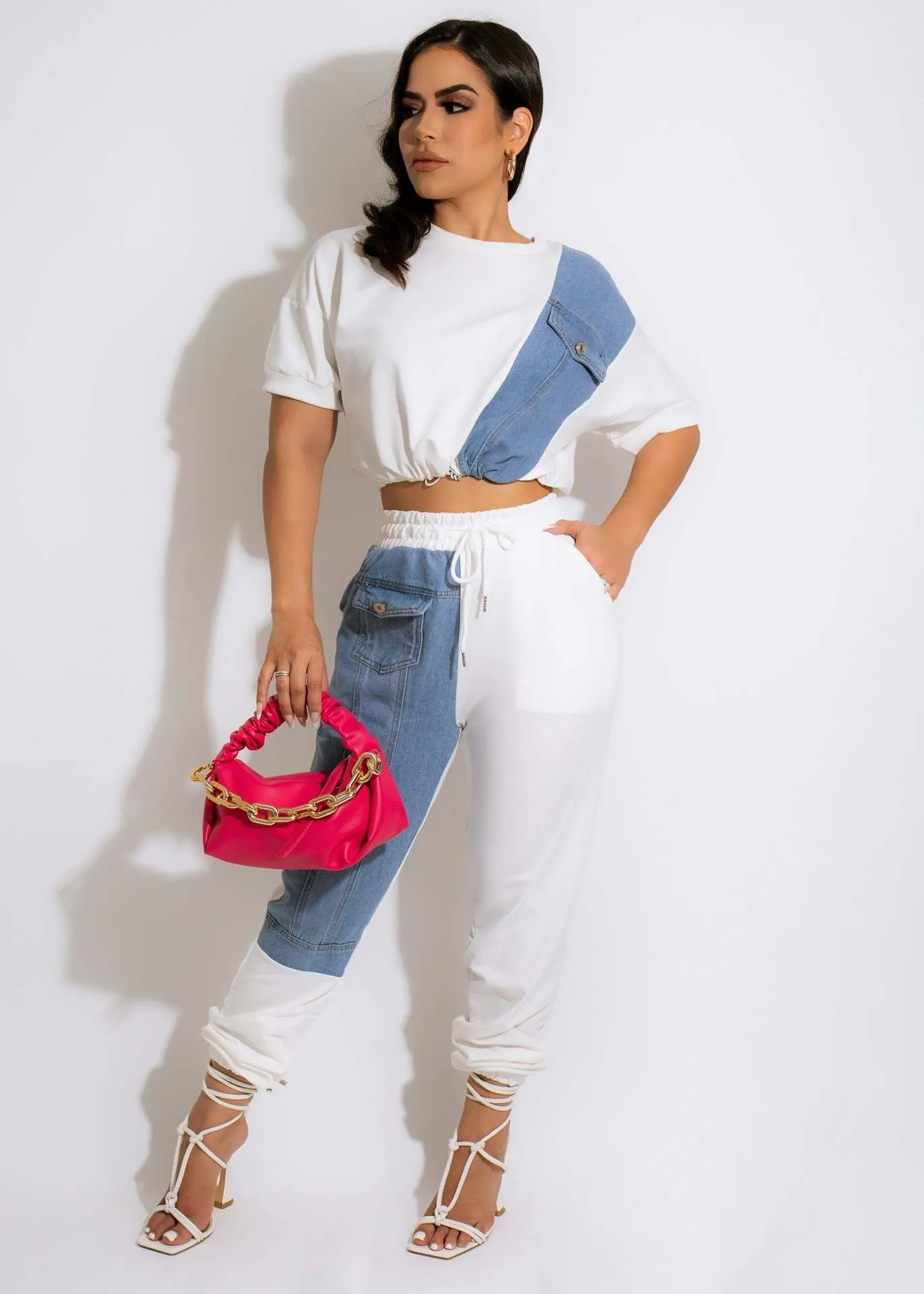 Denim casual sports suit AY2014