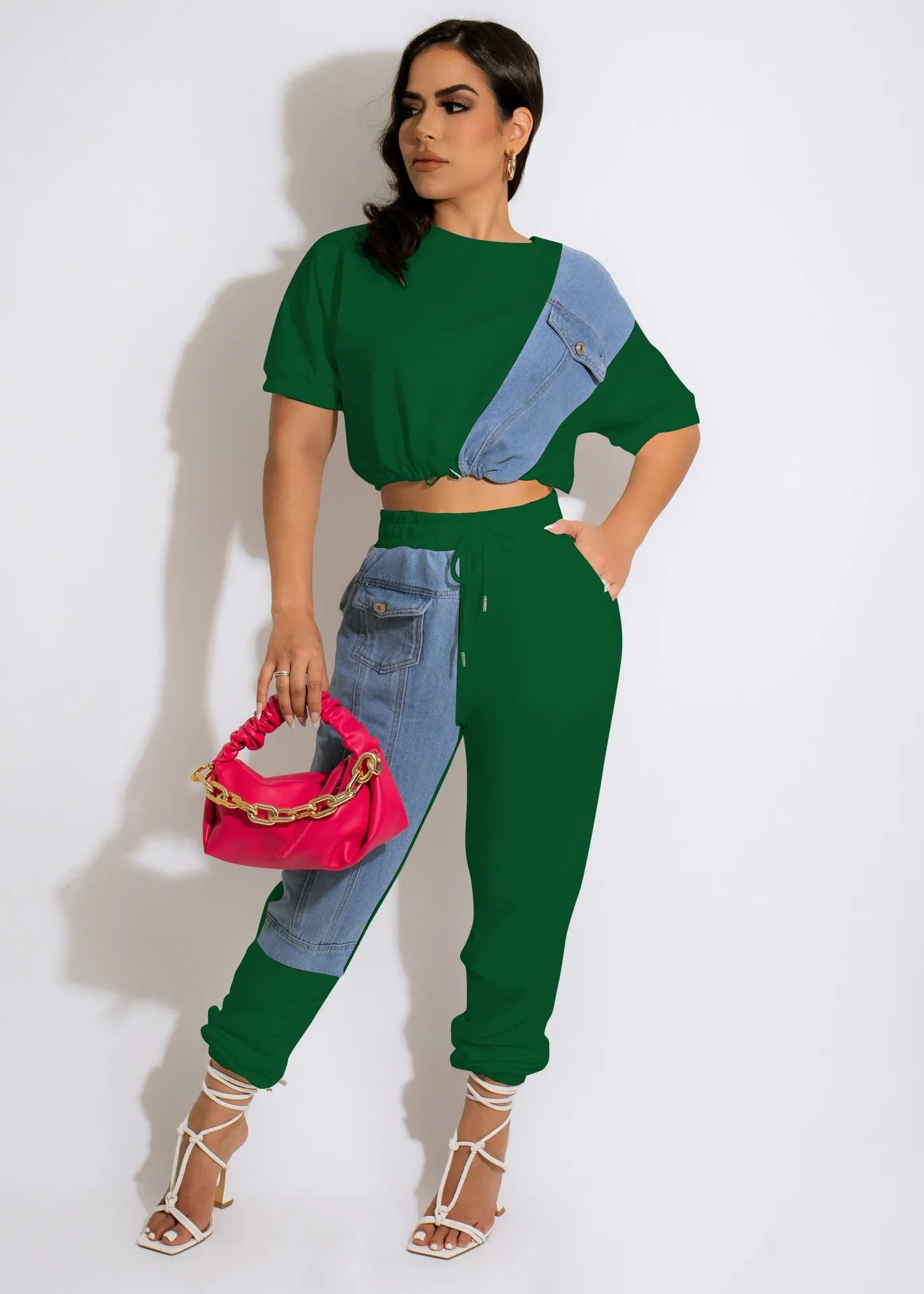 Denim casual sports suit AY2014