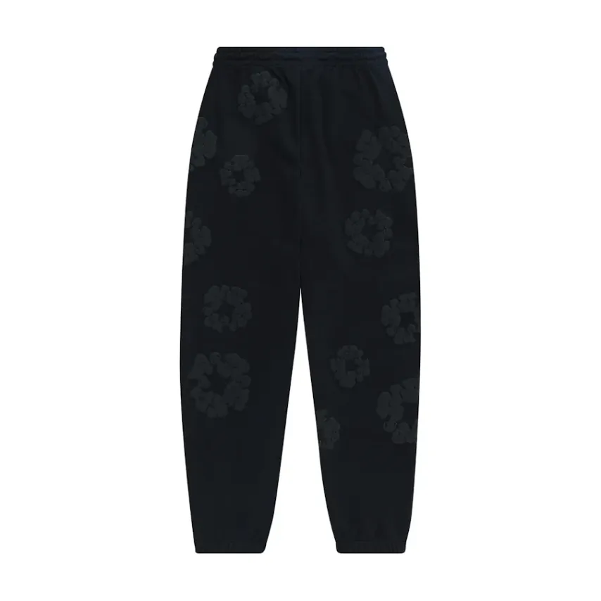 Denim Tears Cotton Wreath Sweatpants Black Monochrome