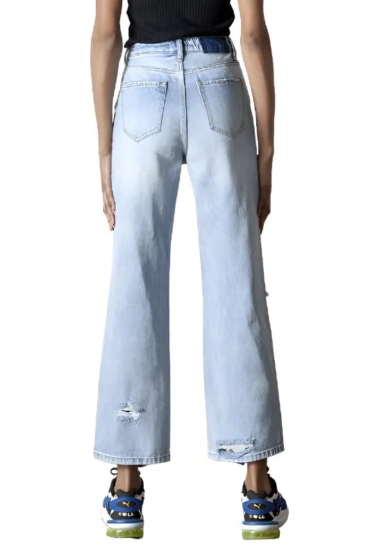 Destroyed Straight Jeans