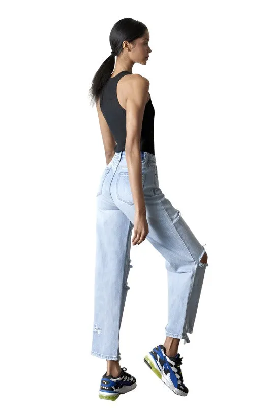 Destroyed Straight Jeans