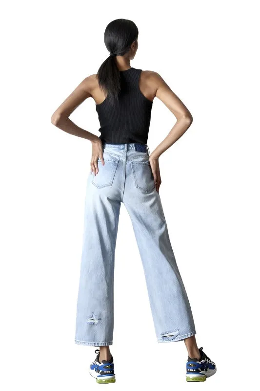 Destroyed Straight Jeans