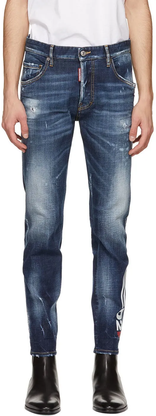 Dsquared2 Blue 4 Wash Skater Jeans