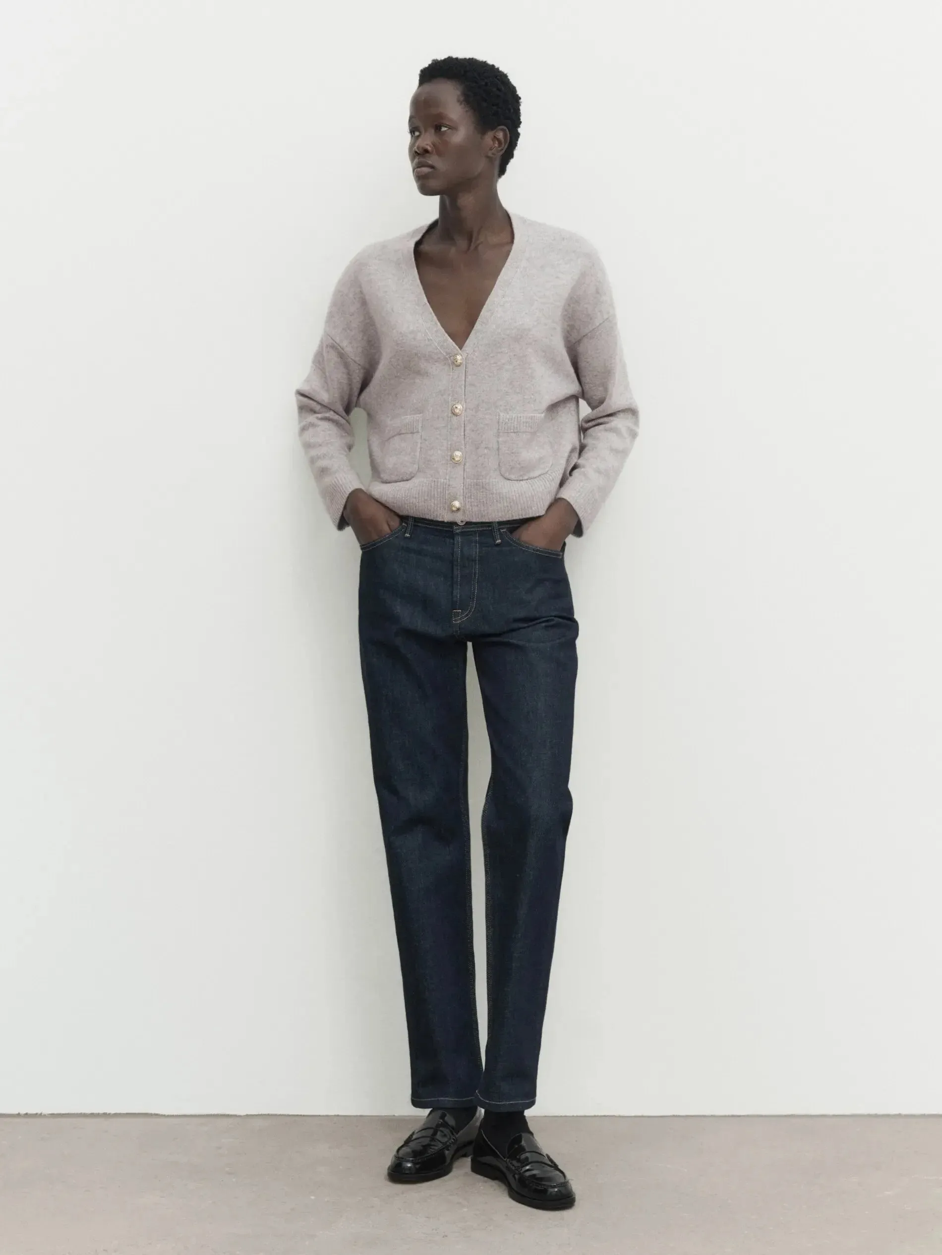Ethereal Minimalist V-neck Cardigan