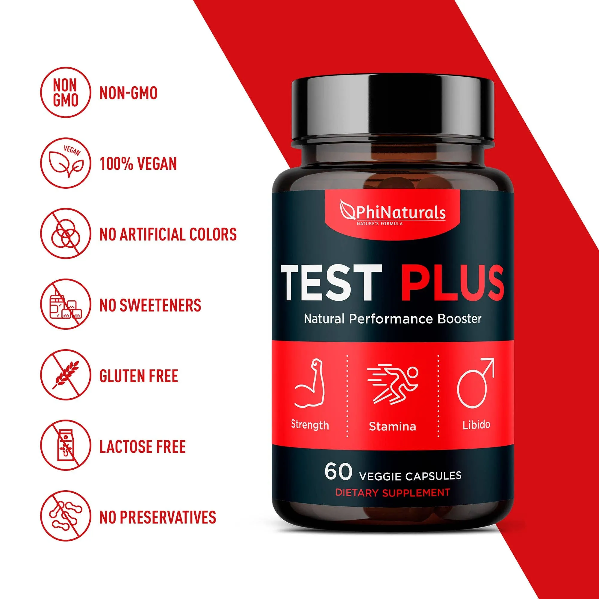Excel Nutritionals LLC DBA Phi Naturals - TestPlus - Performance Enhancer: 1-Pack