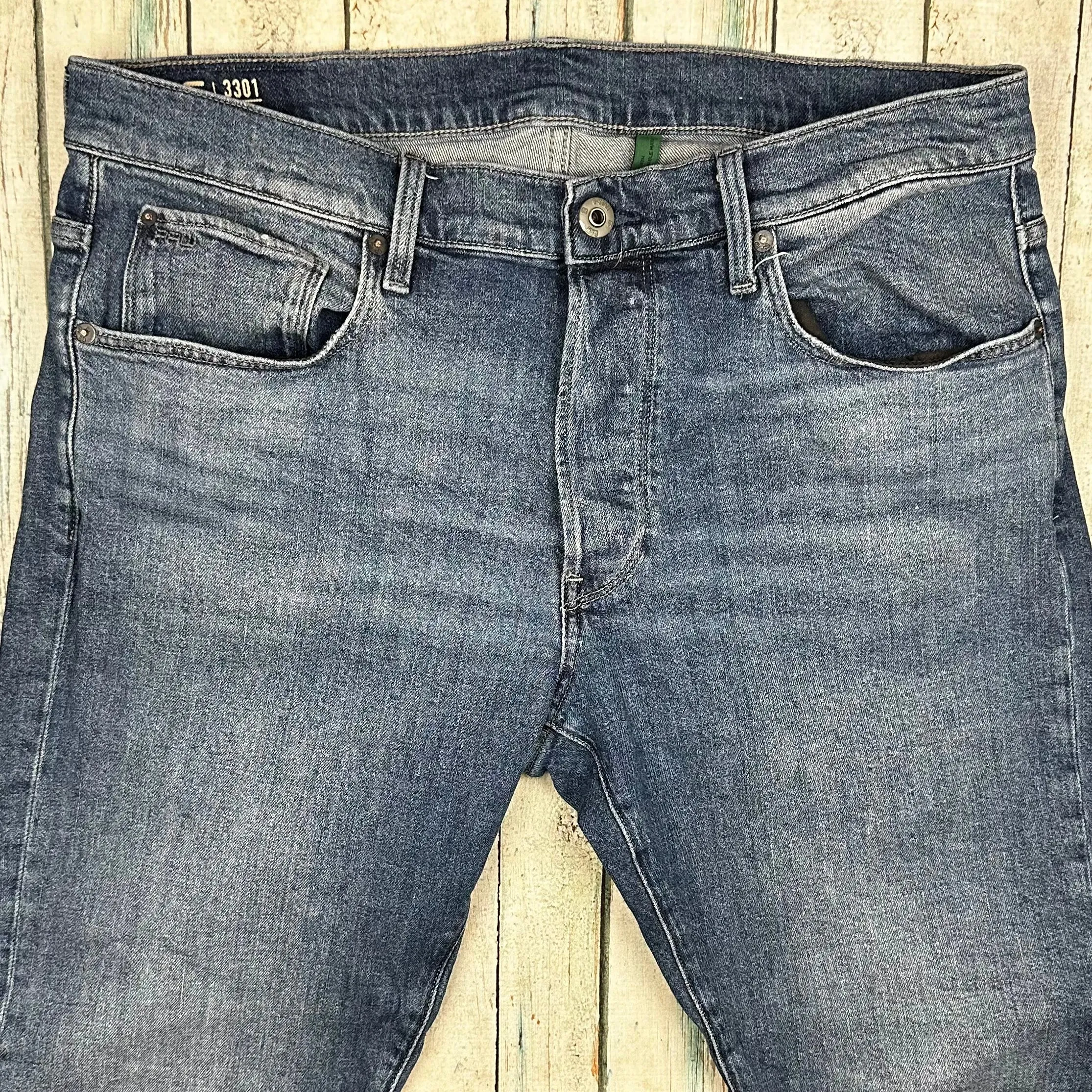 G Star  Raw Mens '3301 Slim' Jeans -Size 36/32