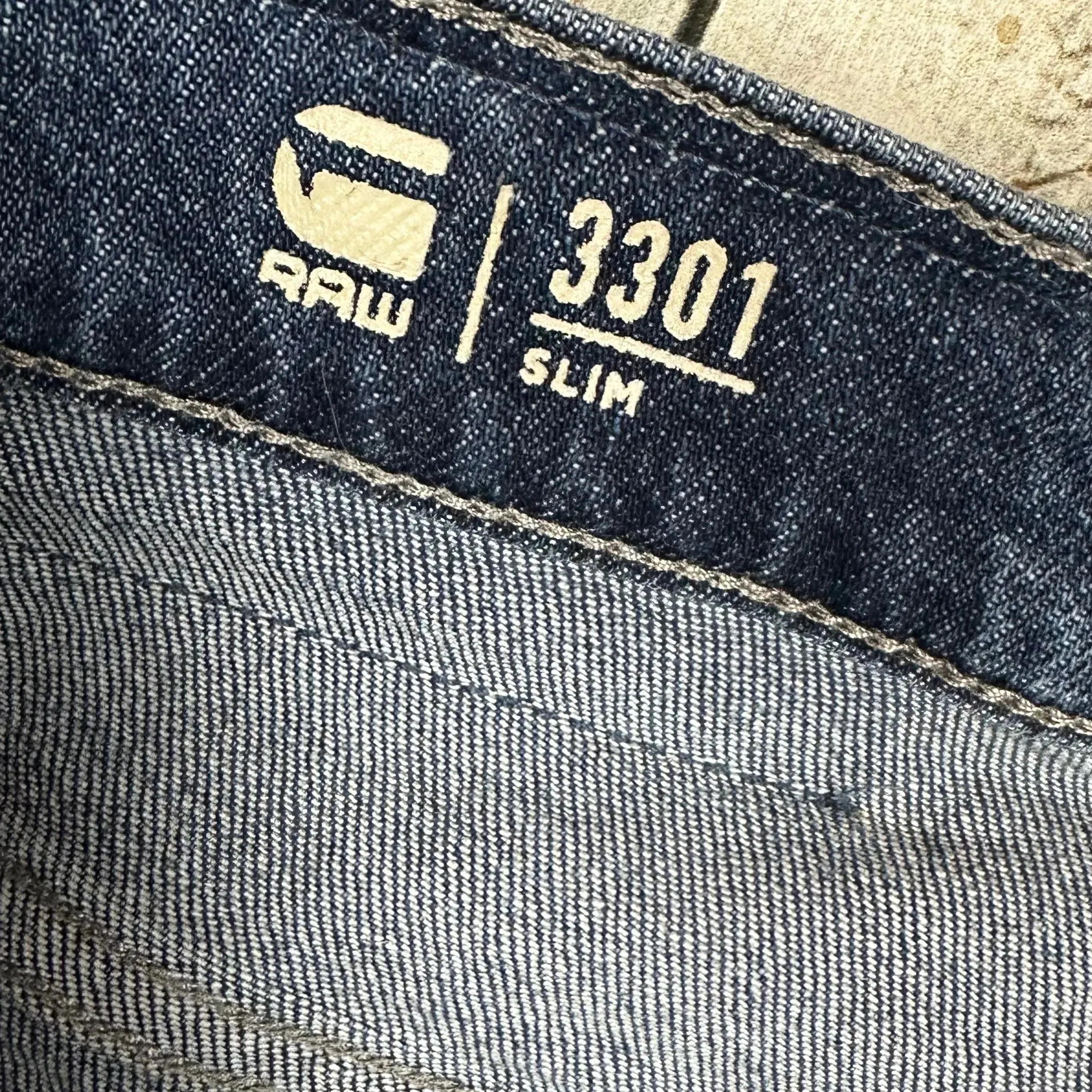 G Star  Raw Mens '3301 Slim' Jeans -Size 36/32