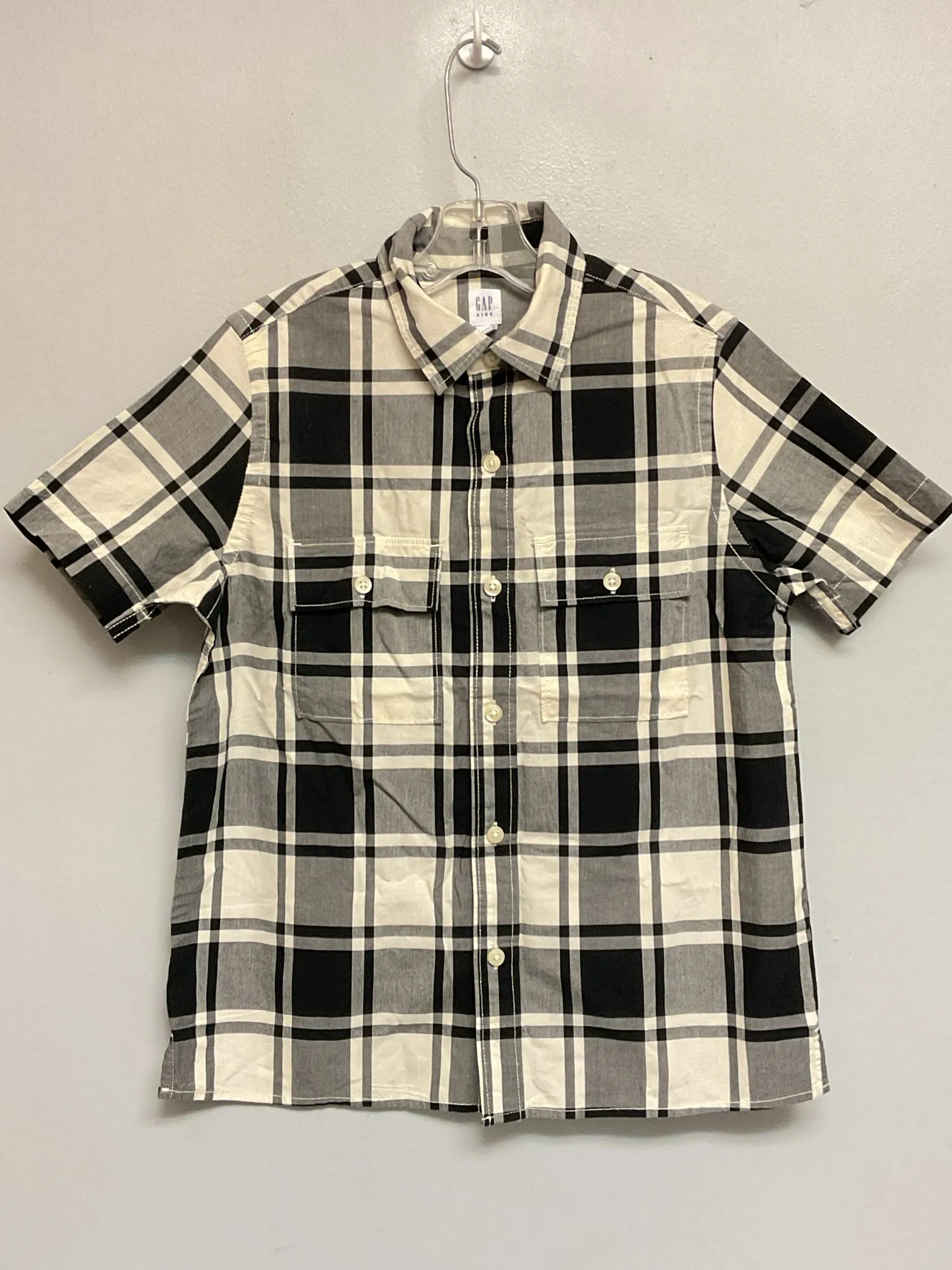 Gap Size 8 Black & White Plaid Cotton Big Boys Shirts & Polos