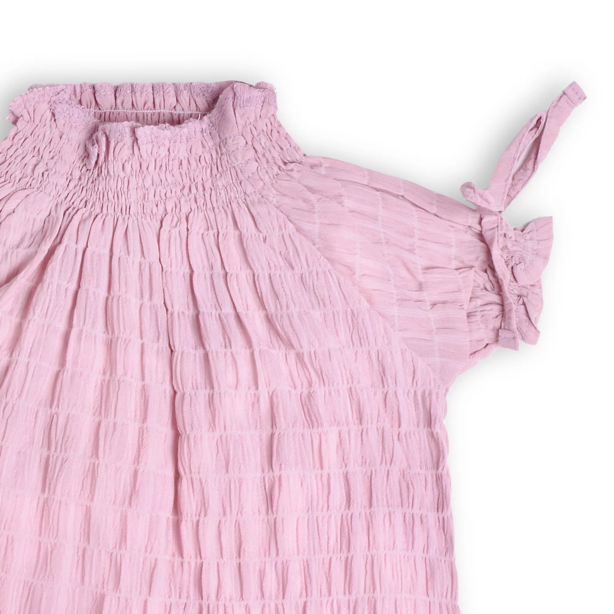 Girls Smocking Crinkle Top