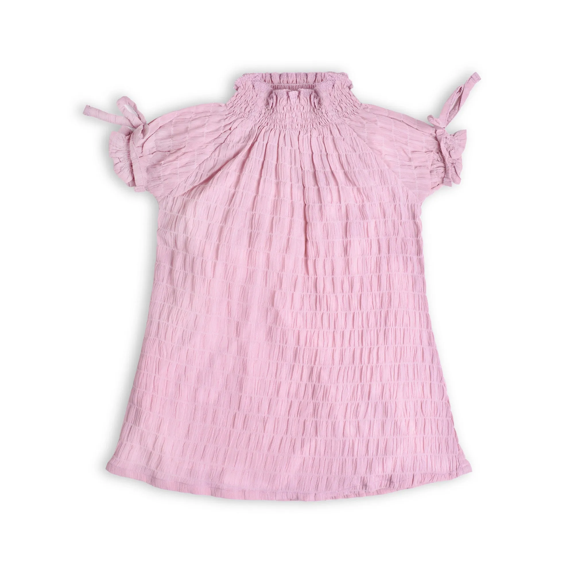 Girls Smocking Crinkle Top