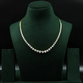 Gold Zircon/AD Necklace Set 11427-7468
