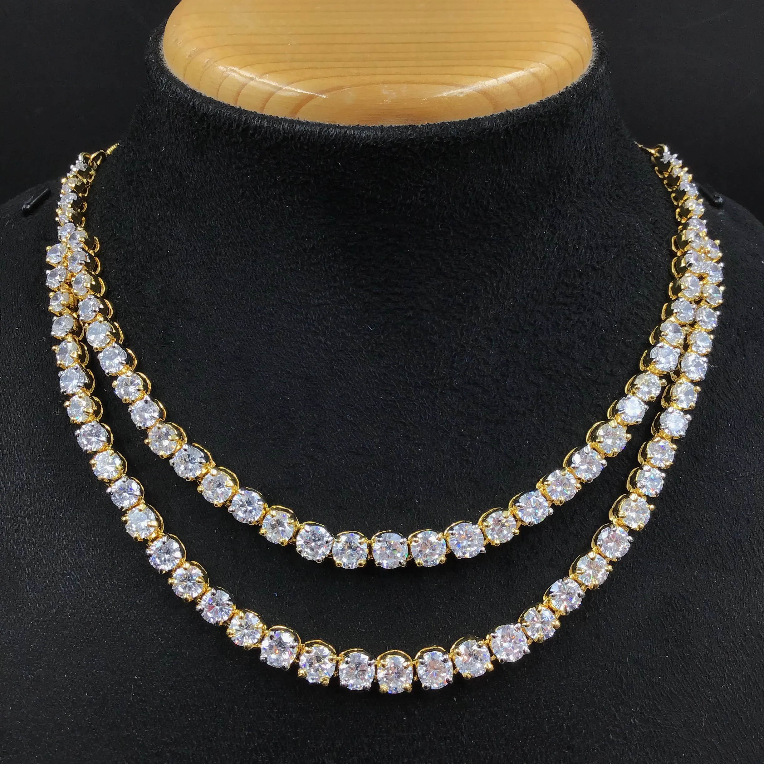Gold Zircon/AD Necklace Set 7604-1175