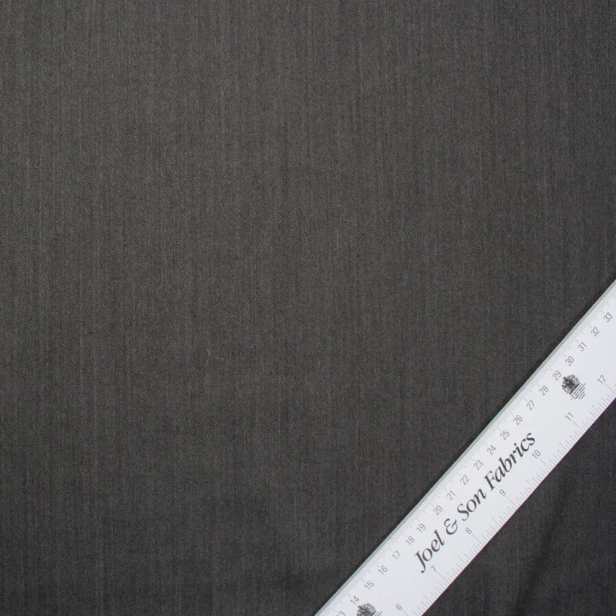 Grey Super 160s Herringbone Guanaco Wool (A 3m Piece)