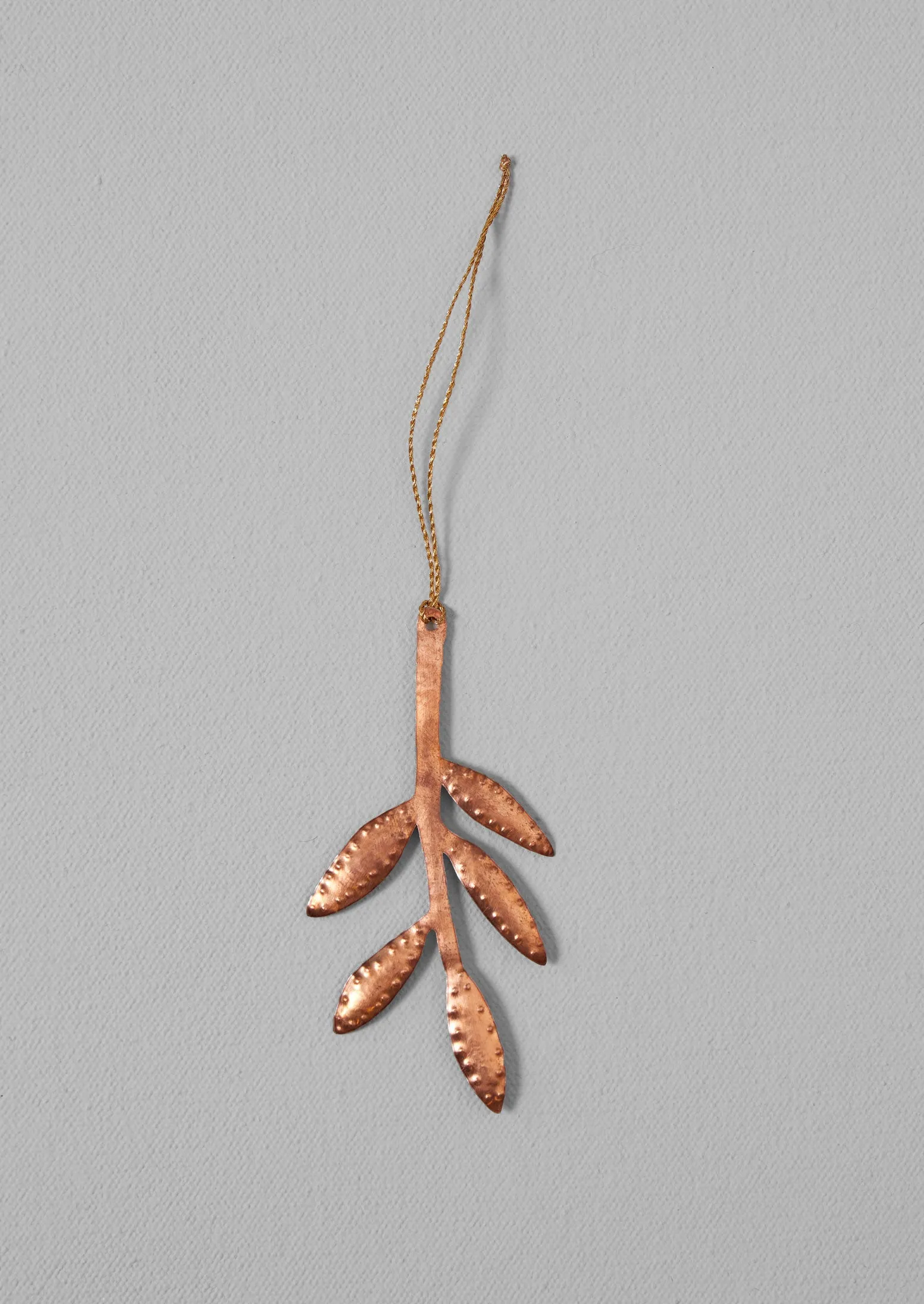 Hammered Metal Sprig Decoration | Copper