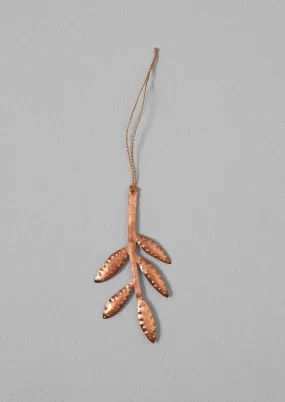 Hammered Metal Sprig Decoration | Copper
