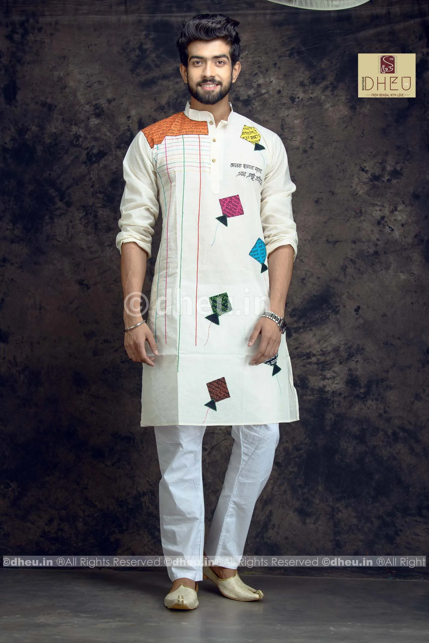 Handcrafted Kite Kurta for Men -BDK7010