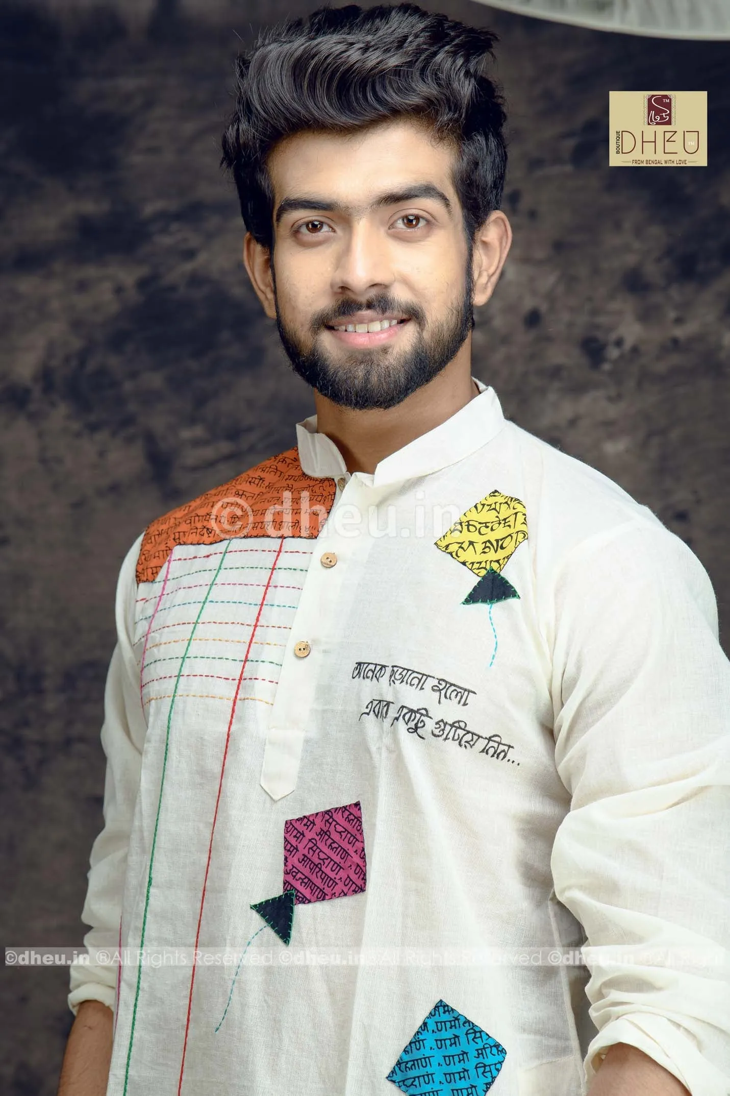 Handcrafted Kite Kurta for Men -BDK7010