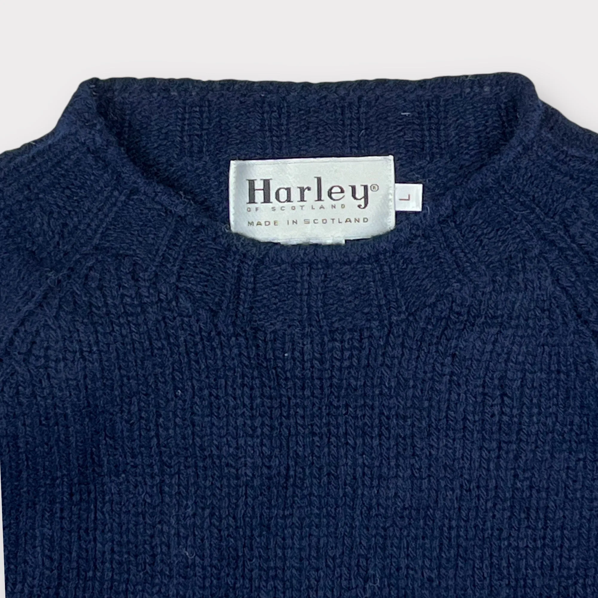 Harley of Scotland LambsWool Jumper New Navy