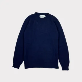 Harley of Scotland LambsWool Jumper New Navy