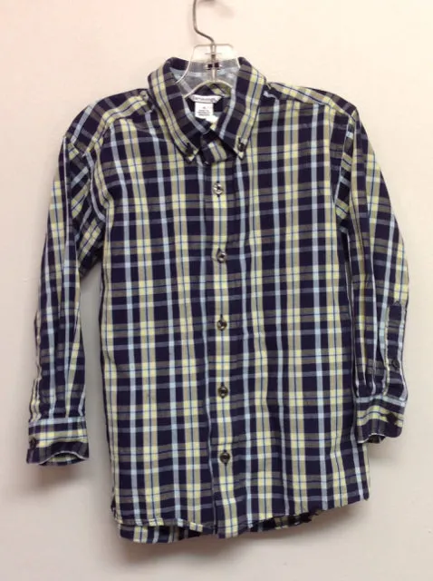 hartstrings Size 5 Blue & Yellow Plaid Cotton Boys Shirts & Polos