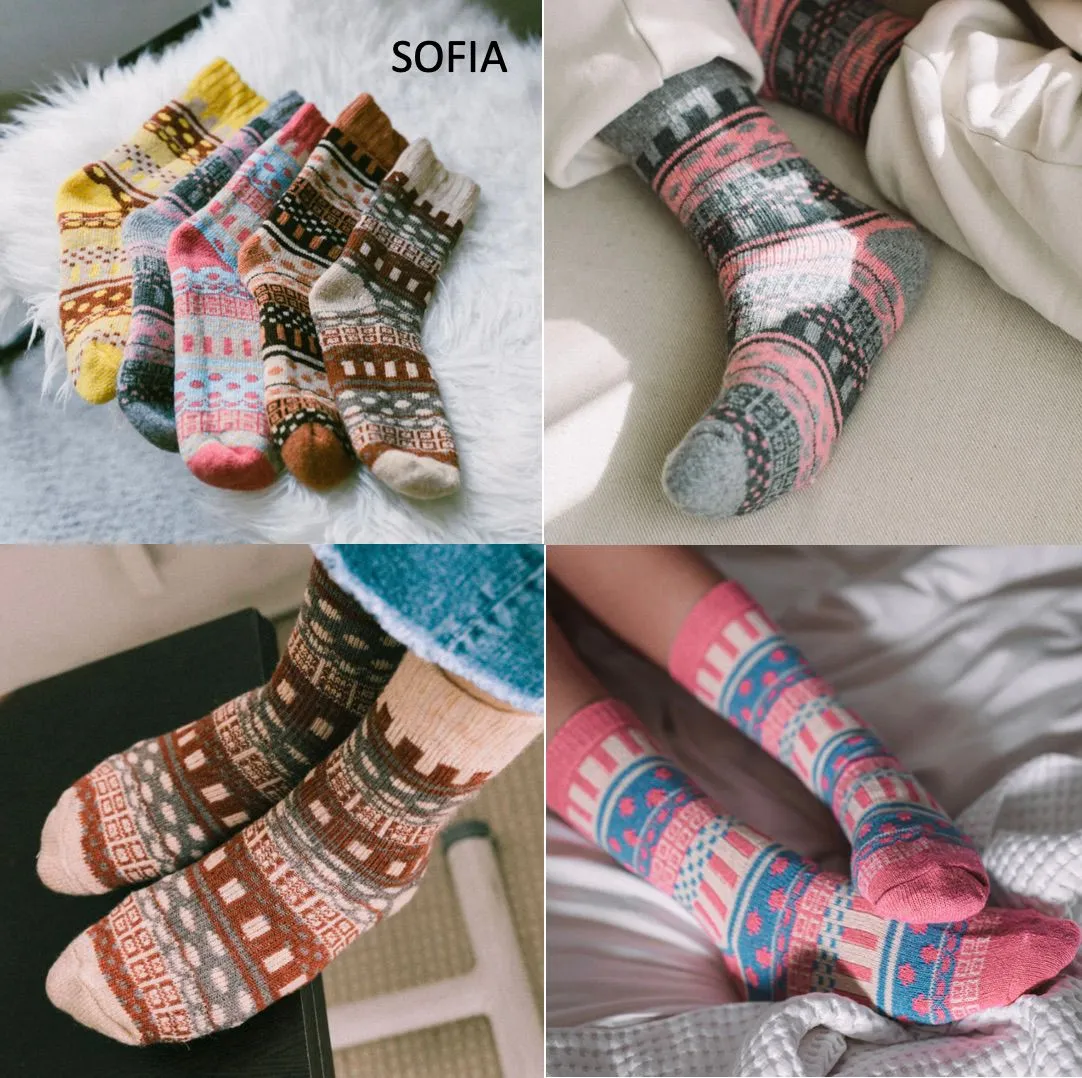 Ida Fair Isle Nordic Woollen  Socks