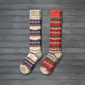 Ida LONG Fair Isle Nordic Woollen  Socks