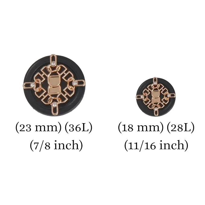 Interwoven Chain Crest Metal Buttons(8 Big   8 Small)