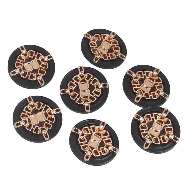 Interwoven Chain Crest Metal Buttons(8 Big   8 Small)