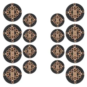 Interwoven Chain Crest Metal Buttons(8 Big   8 Small)