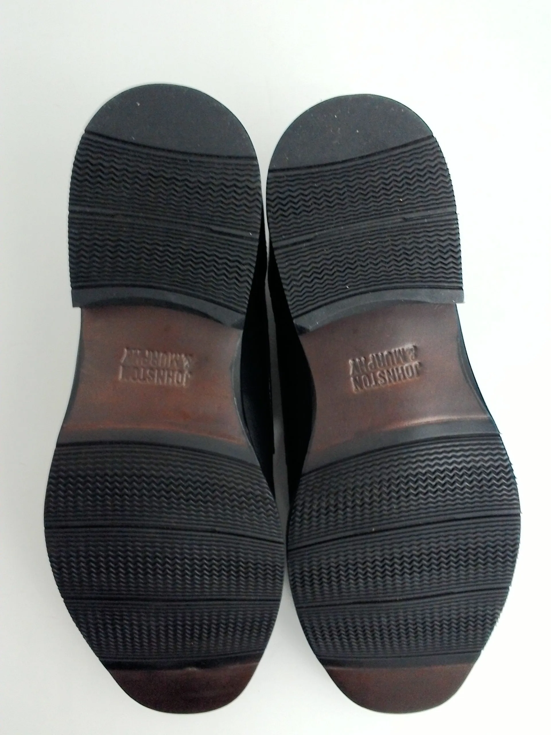 Johnston &  Murphy Bartlett Moc Lace-Up Black Nappa Leather Size 8.5 M