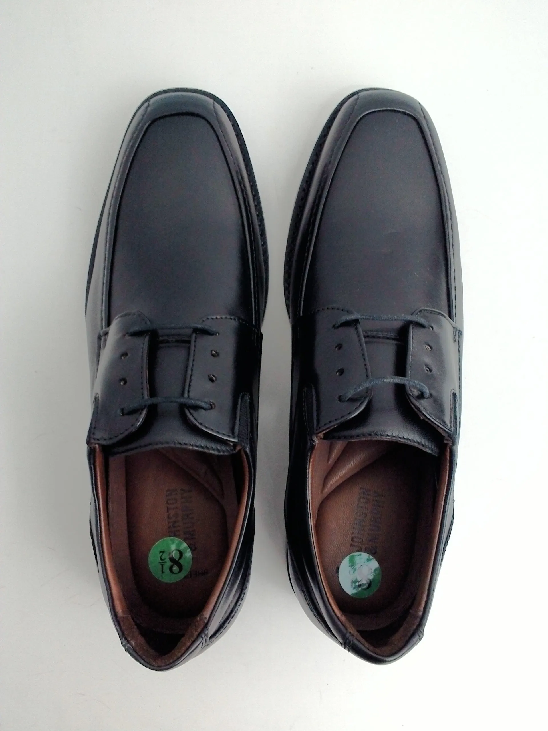 Johnston &  Murphy Bartlett Moc Lace-Up Black Nappa Leather Size 8.5 M