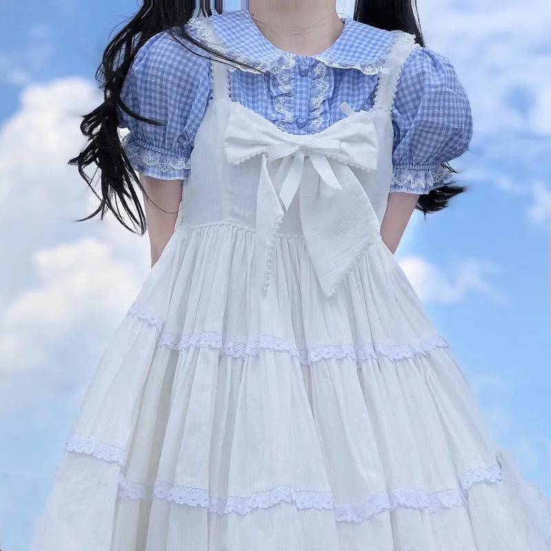 Kawaii Fashion Short-Sleeve Plaid Shirt